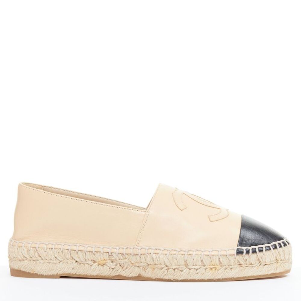 Chanel Lamb Leather Toe Cap Espadrilles
